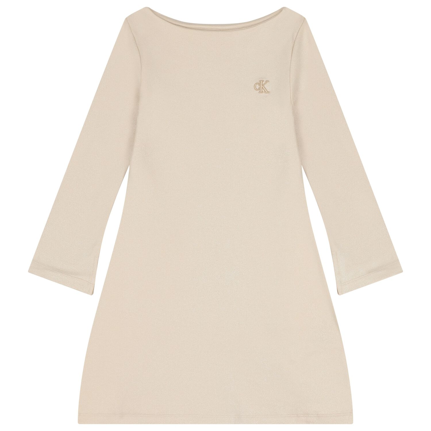 فستان بنات بالشعار باللون الذهبي , 1, hi-res