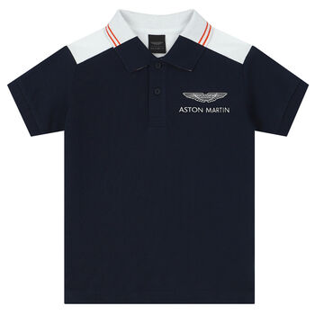 Boys Navy Blue Logo Polo Shirt