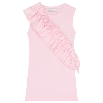 Girls Pink Ruffled Dress