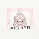 Baby Girls White & Pink Teddy Bear Logo Nest, 3, hi-res