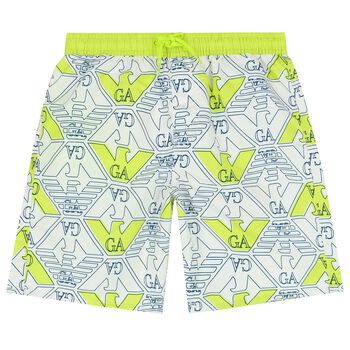 Boys White Logo Swim Shorts
