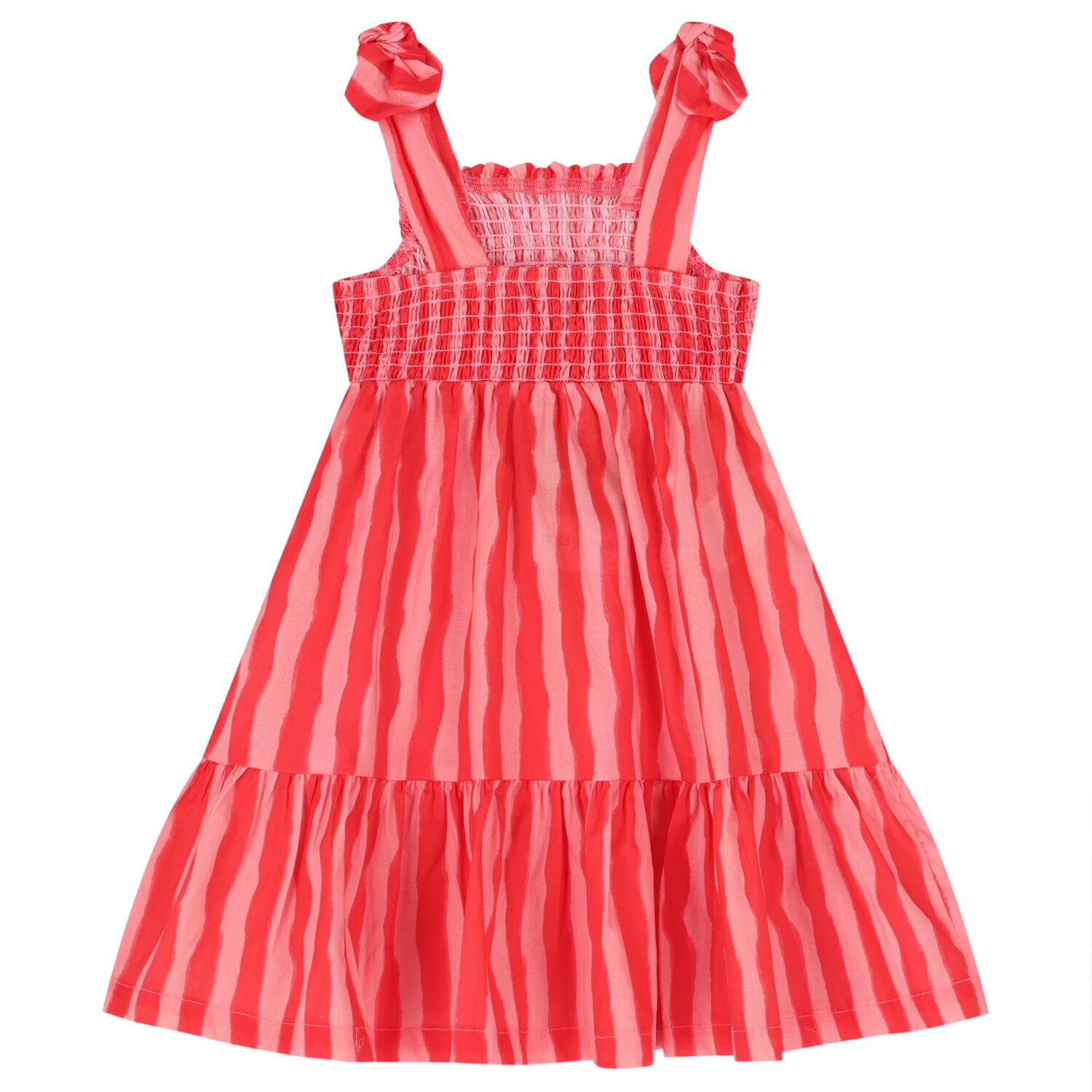 Girls Pink Striped Smocked Dress Set, 3, hi-res