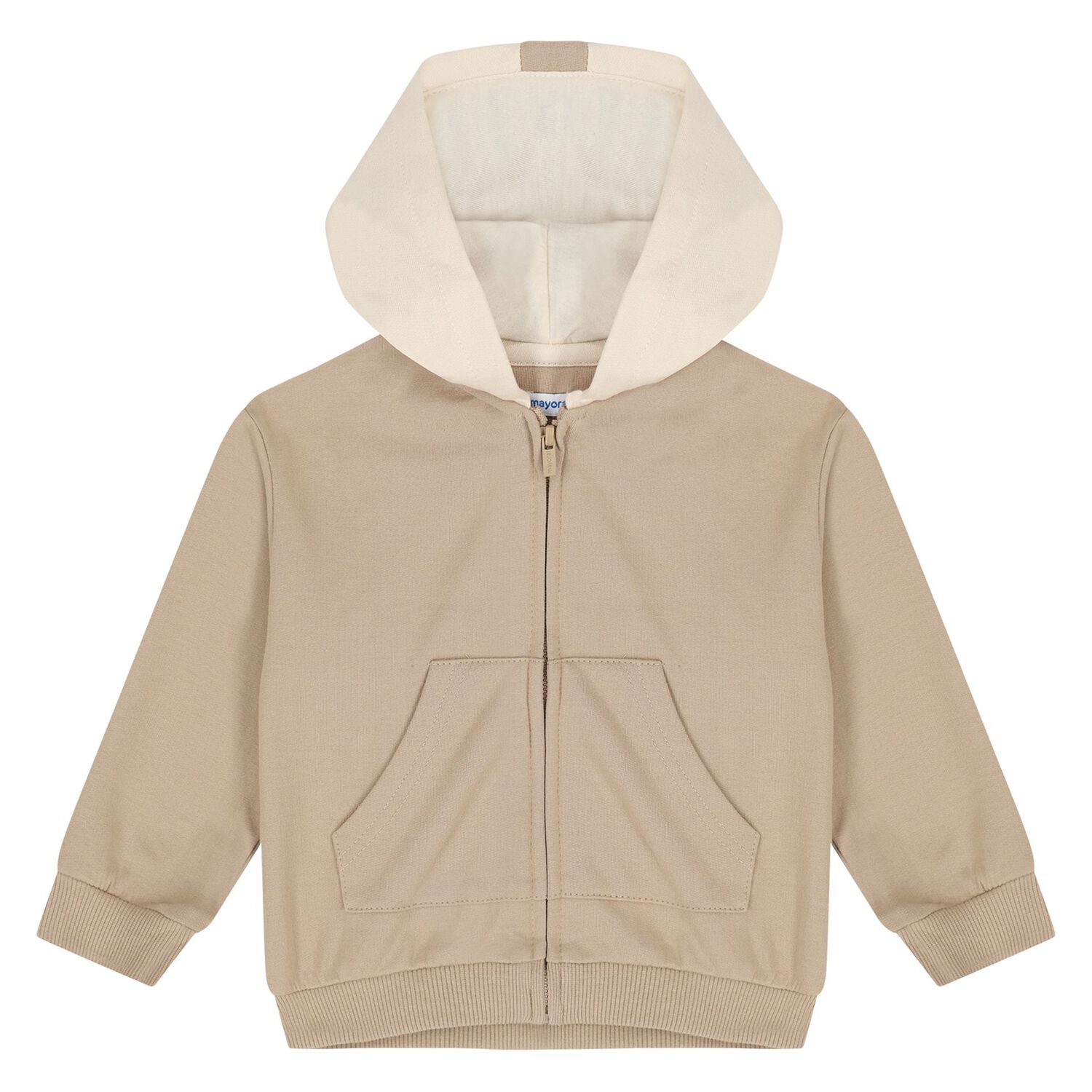 Younger Boys White, Beige & Navy Blue Tracksuit ( 3 Piece ), 2, hi-res