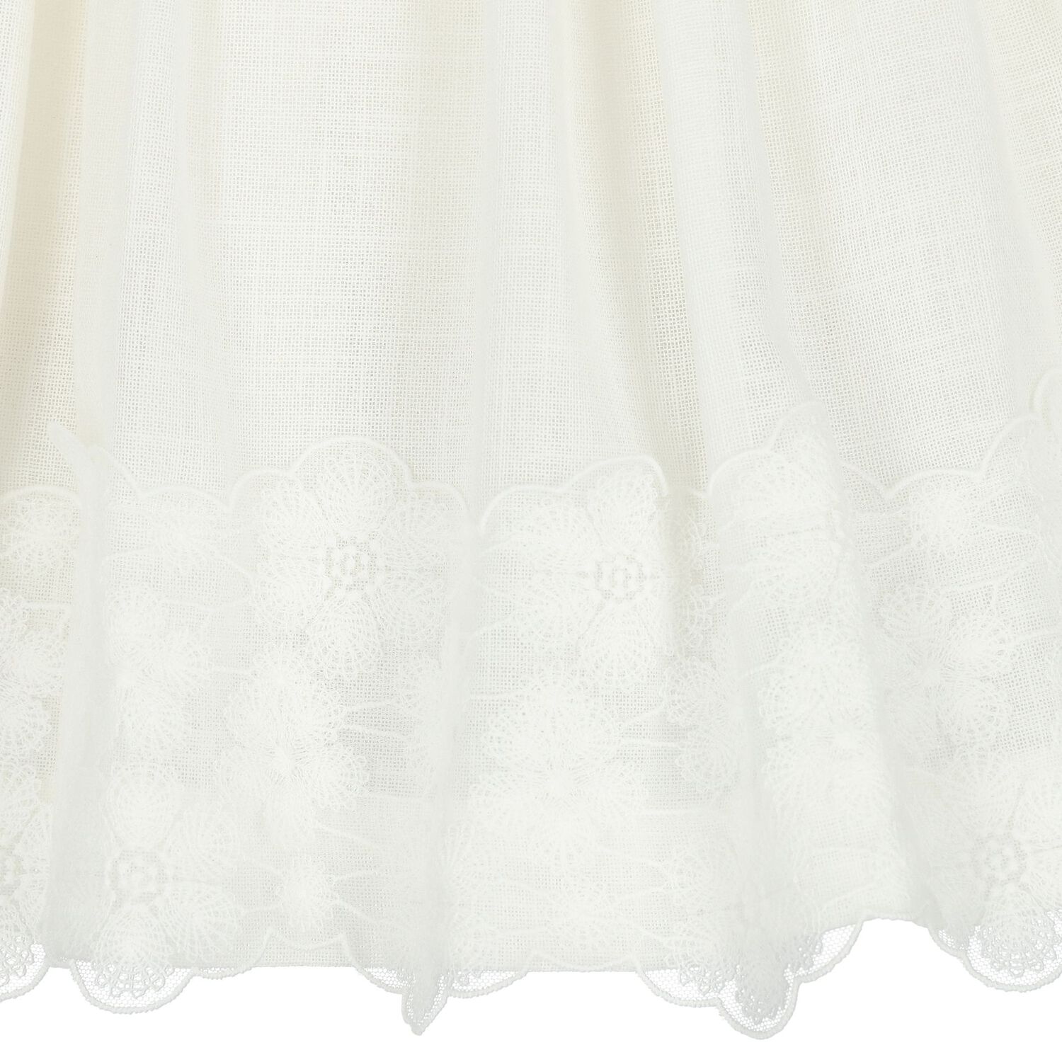 Girls Ivory Floral Lace Dress, 1, hi-res