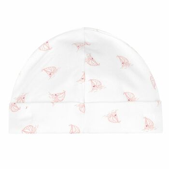 Baby Girls White & Pink Logo Hat