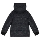 Girls Black Reversible Puffer Jacket, 1, hi-res