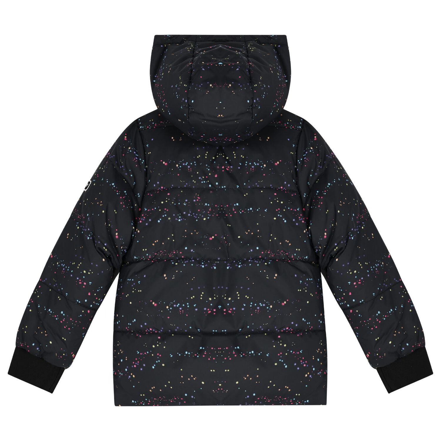 Girls Black Reversible Puffer Jacket, 1, hi-res image number null
