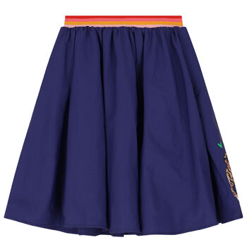 Girls Navy Blue Logo Skirt