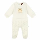 Ivory & Gold Babygrow, 1, hi-res
