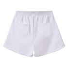 طقم شورت بنات بالشعار باللون الابيض, 1, hi-res