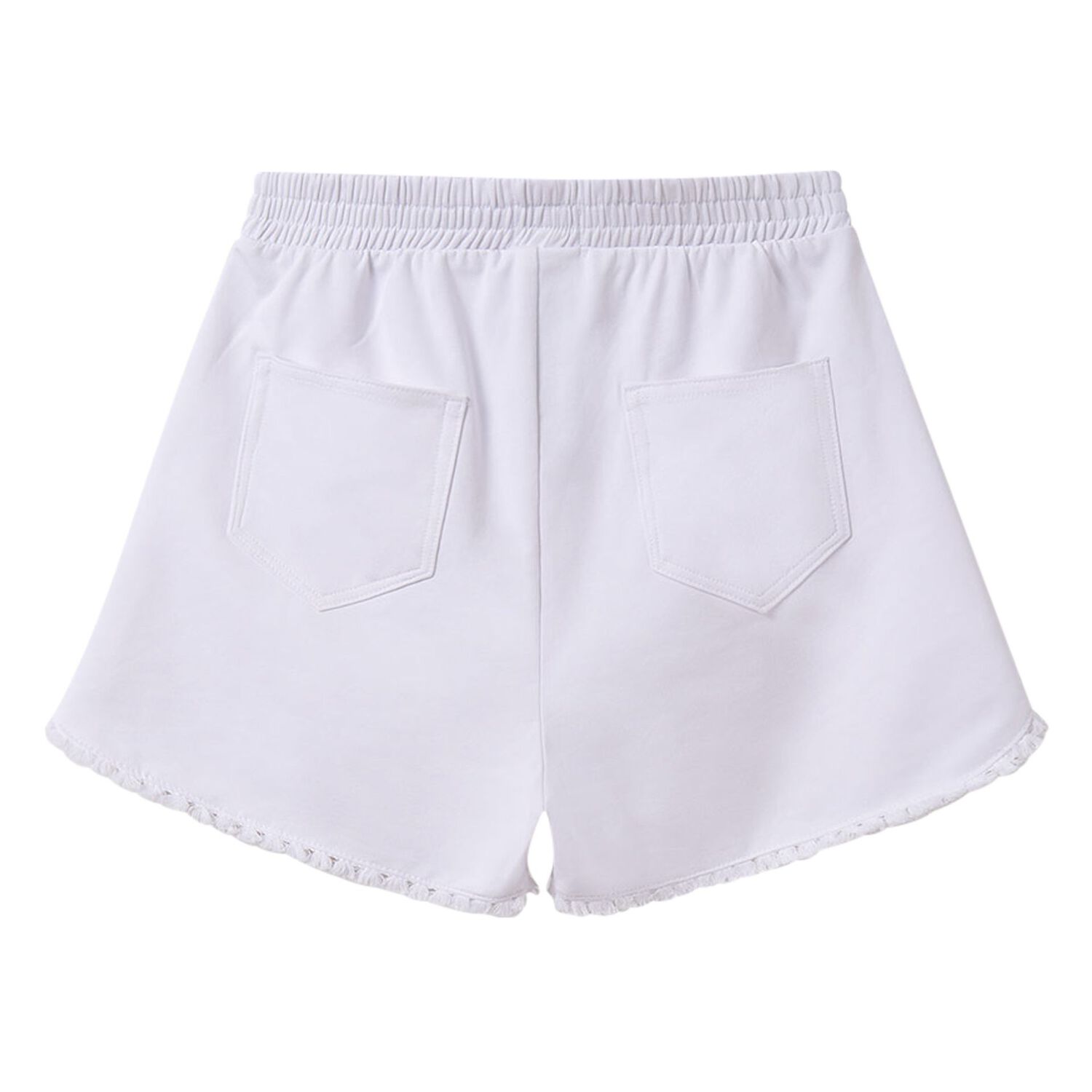 طقم شورت بنات بالشعار باللون الابيض, 1, hi-res
