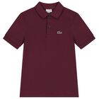Boys Burgundy Logo Polo Shirt, 4, hi-res