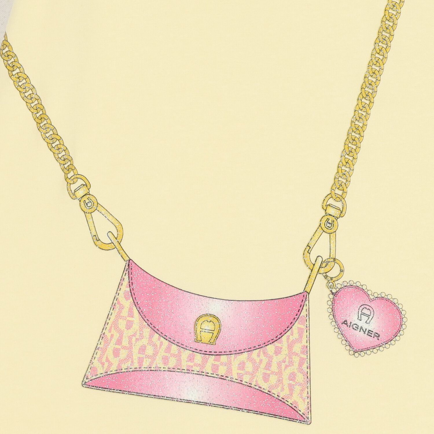 فستان بنات بالشعار بطبعه حقيبه باللون الاصفر , 1, hi-res