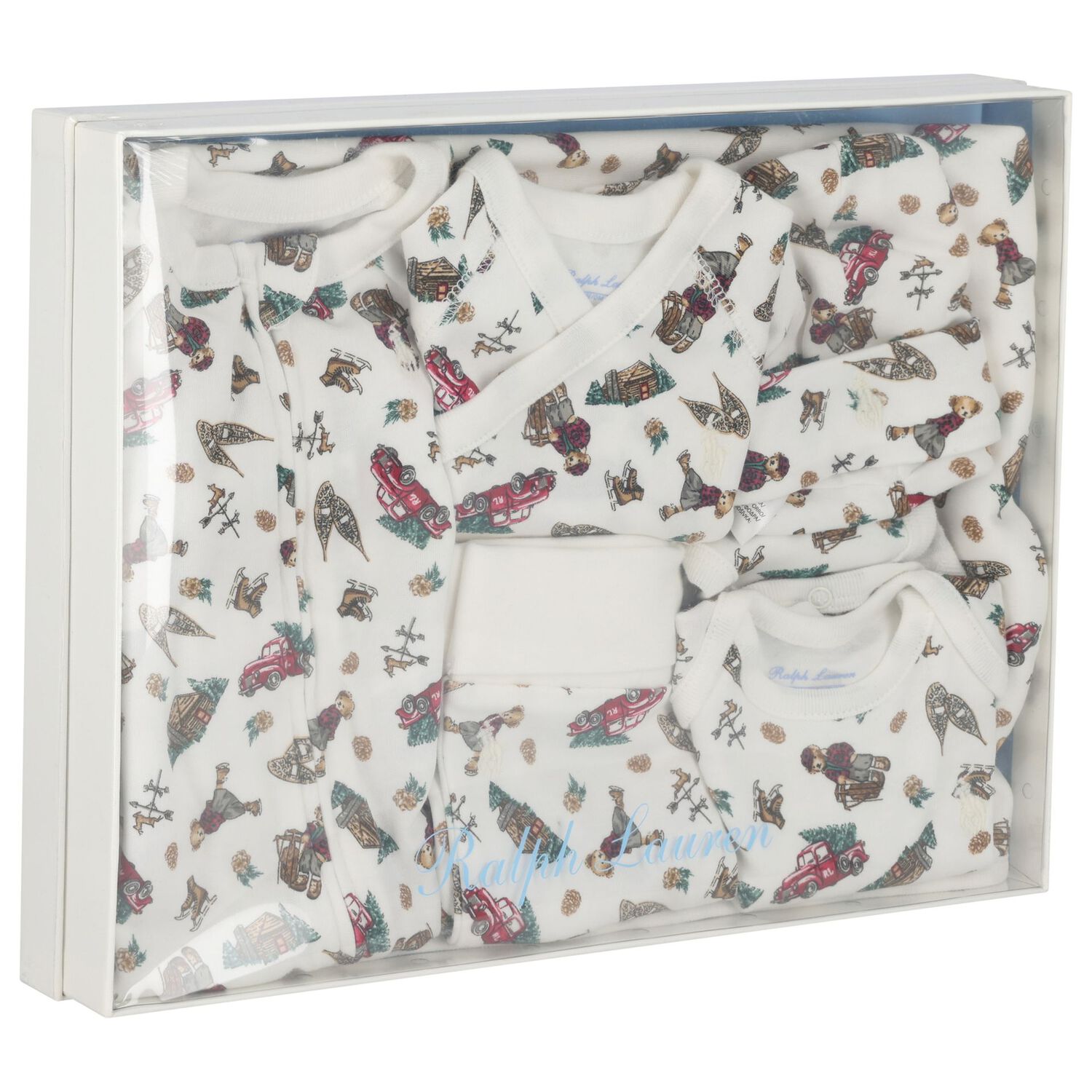 Ivory Polo Bear Babygrow Gift Set, 1, hi-res