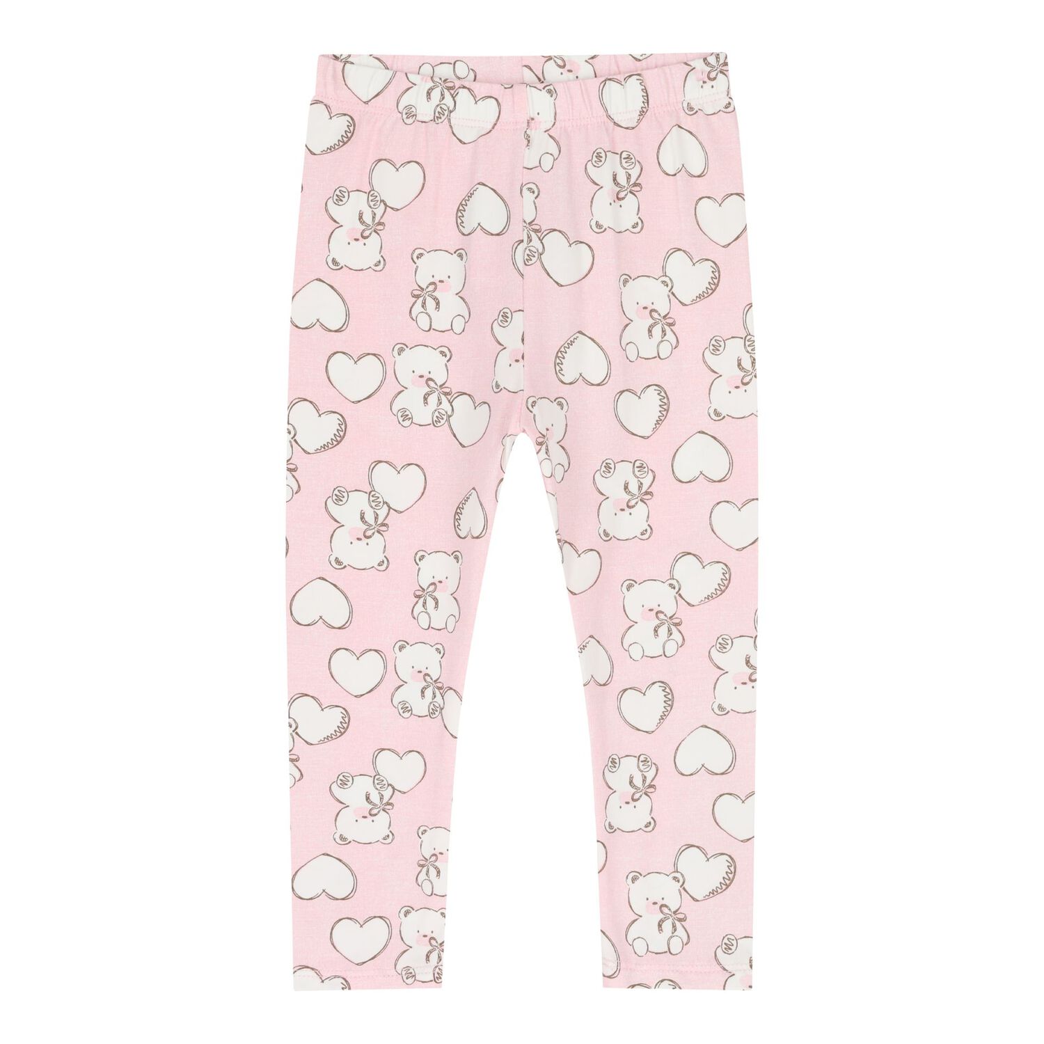 Baby Girls Pink Teddy Bear Leggings Set, 2, hi-res