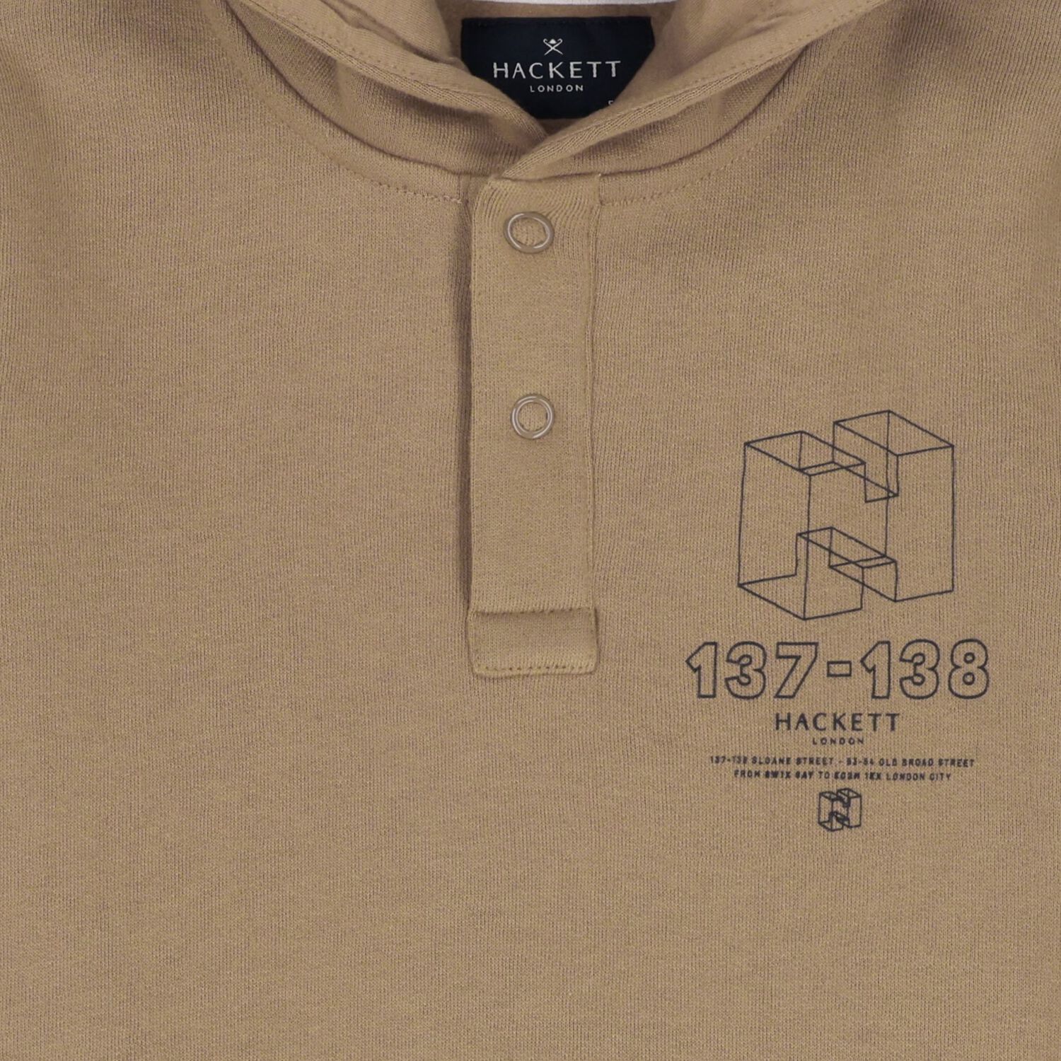 توب هودي  بالشعار باللون البيج للأولاد, 2, hi-res