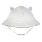 Baby Boys White & Blue Dungaree & Hat Set, 3, hi-res