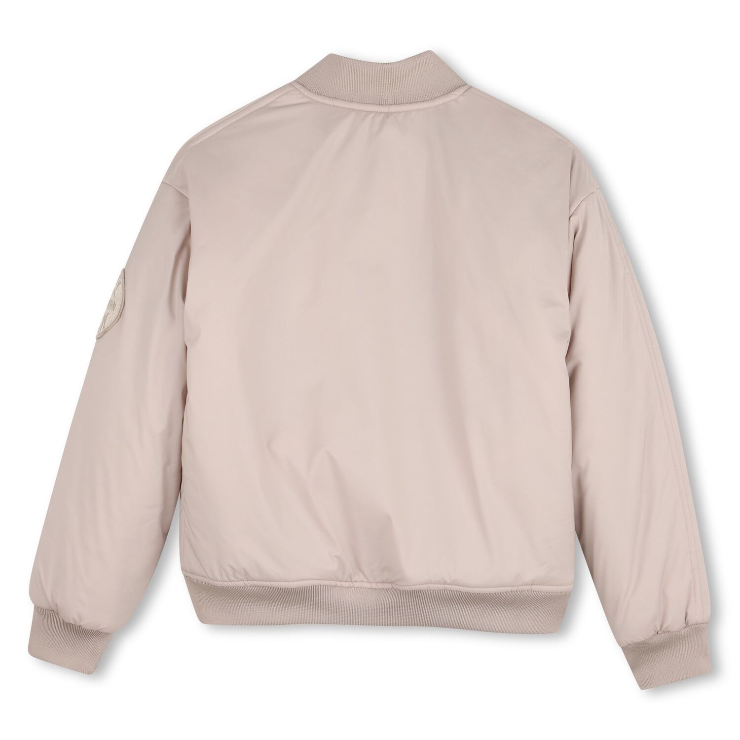 Boys Beige & Navy Blue Logo Reversible Jacket, 1, hi-res