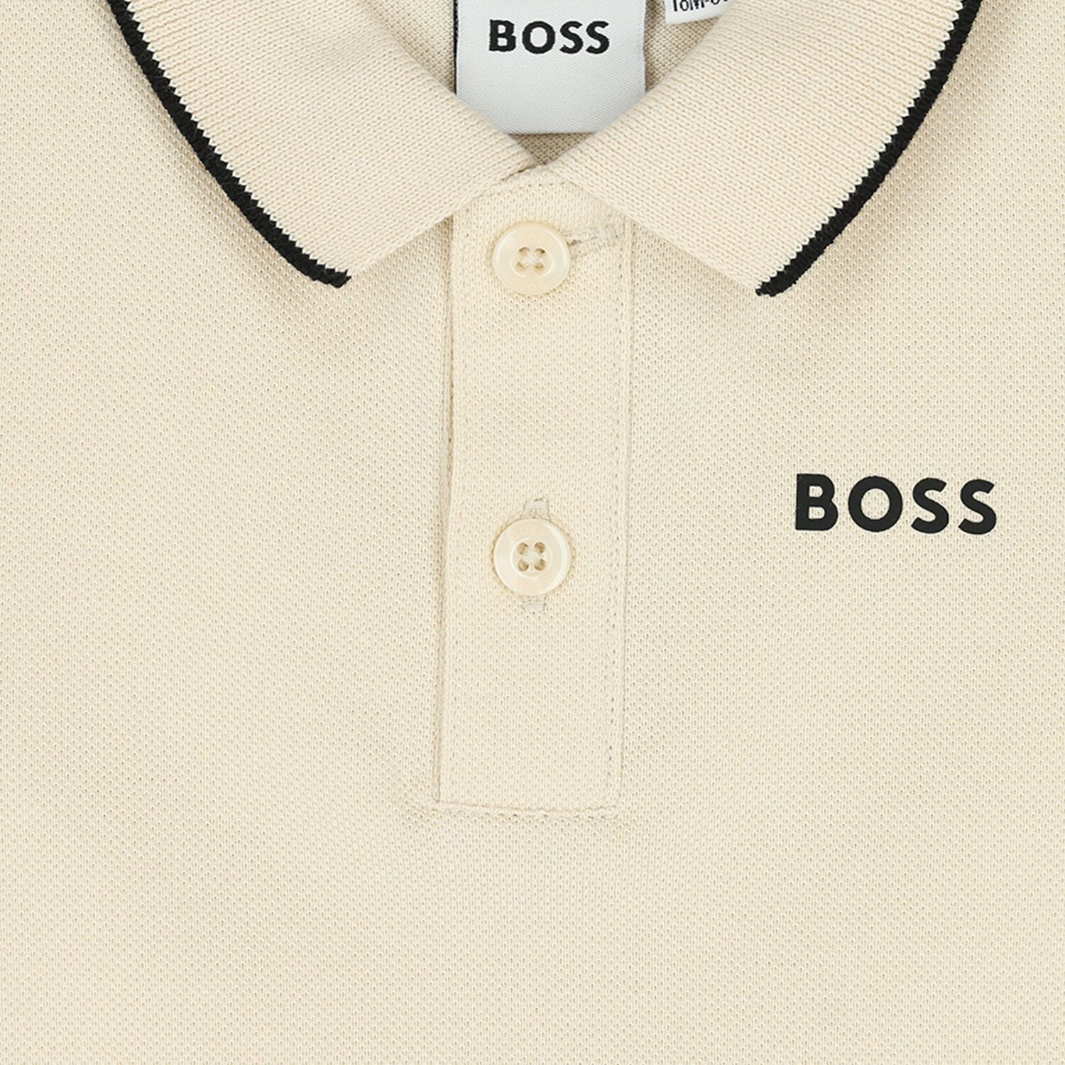 Younger Boys Ivory Logo Polo Shirt, 2, hi-res