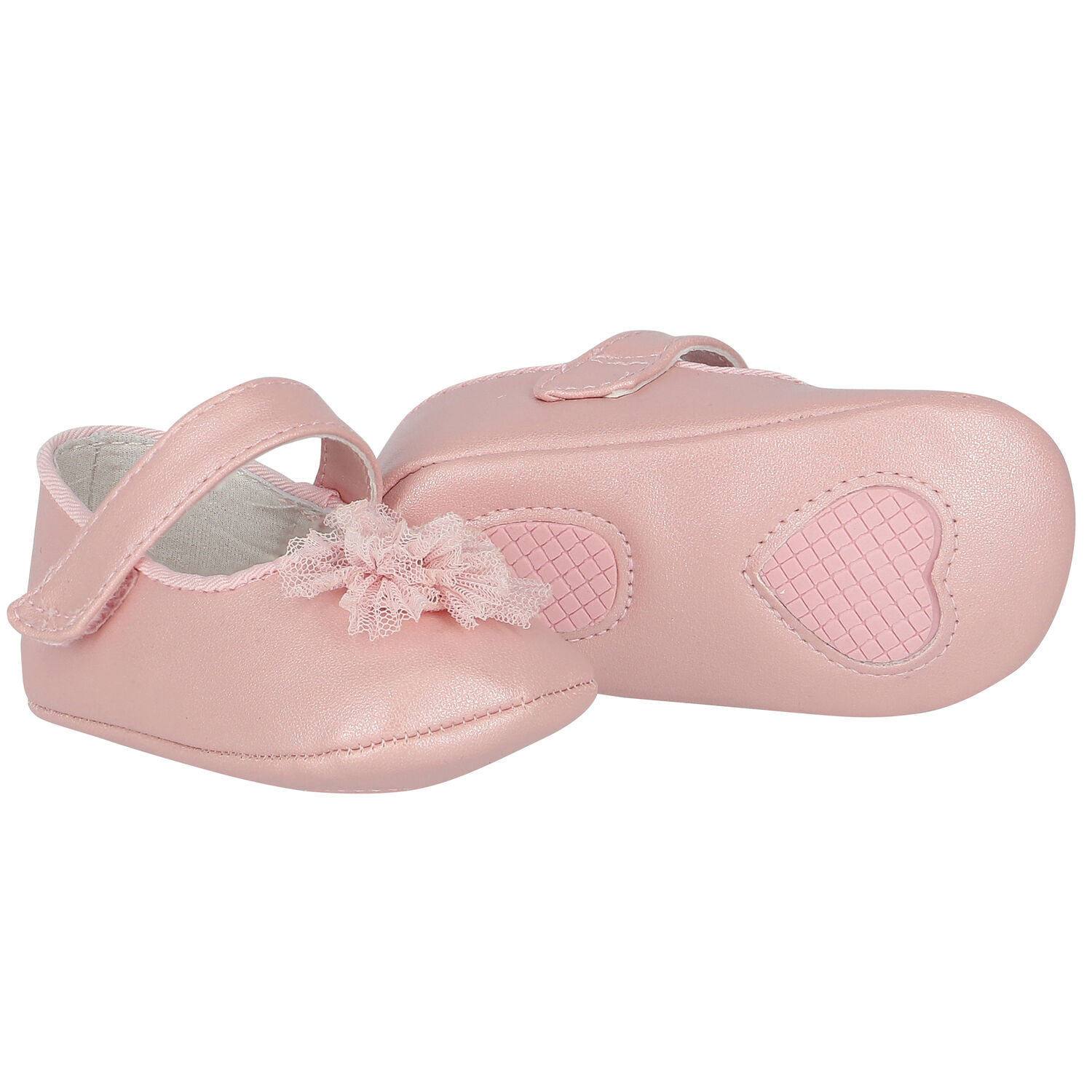 Baby Girls Pink Flower Pre Walker Shoes, 1, hi-res