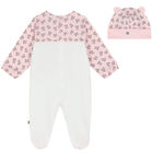 Pink & White Logo Babygrow Set, 3, hi-res