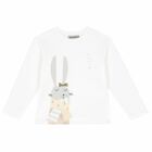 Girls White Printed Long Sleeve Top, 1, hi-res