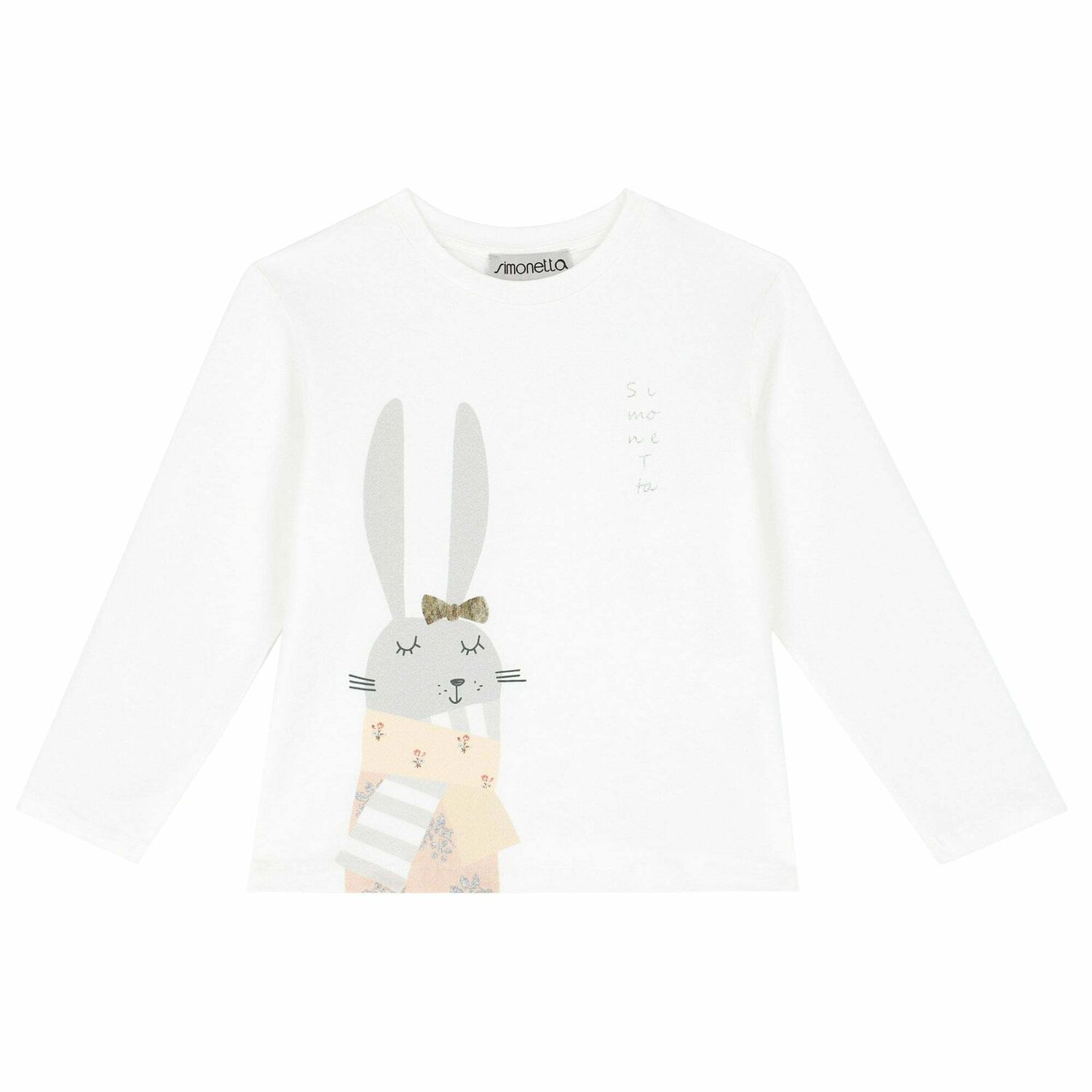 Girls White Printed Long Sleeve Top, 1, hi-res image number null