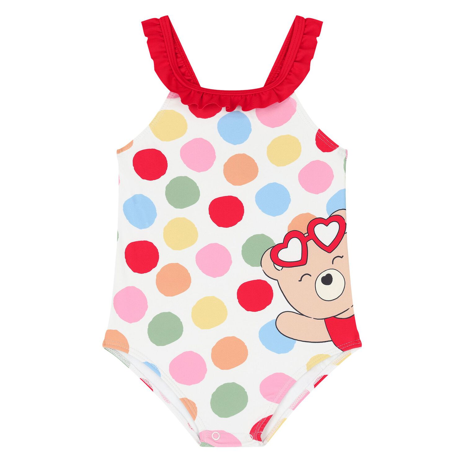 Baby Girls Multi-Coloured Swimsuit & Hat Set, 1, hi-res image number null
