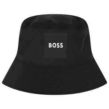 Boys Black Logo Reversible Hat