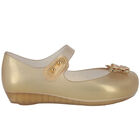 Younger Girls Gold Flower Jelly Shoes, 1, hi-res
