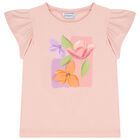 Girls Pink Flower T-Shirt, 1, hi-res