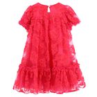 Girls Fuchsia Pink Floral Tulle Dress, 2, hi-res