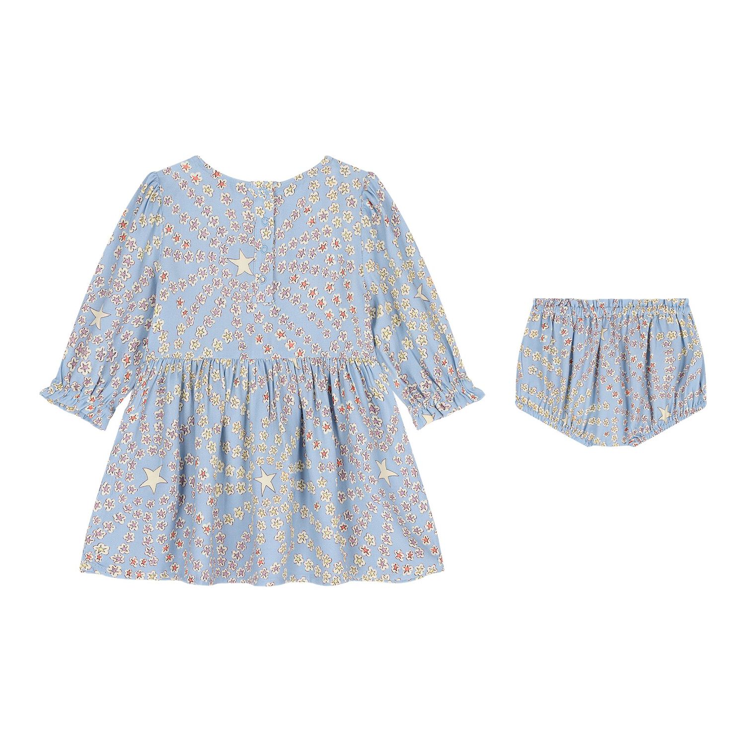 Baby Girls Blue Star Dress Set, 1, hi-res