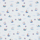 بطانية أولاد بطبعة قوارب باللون الابيض, 1, hi-res