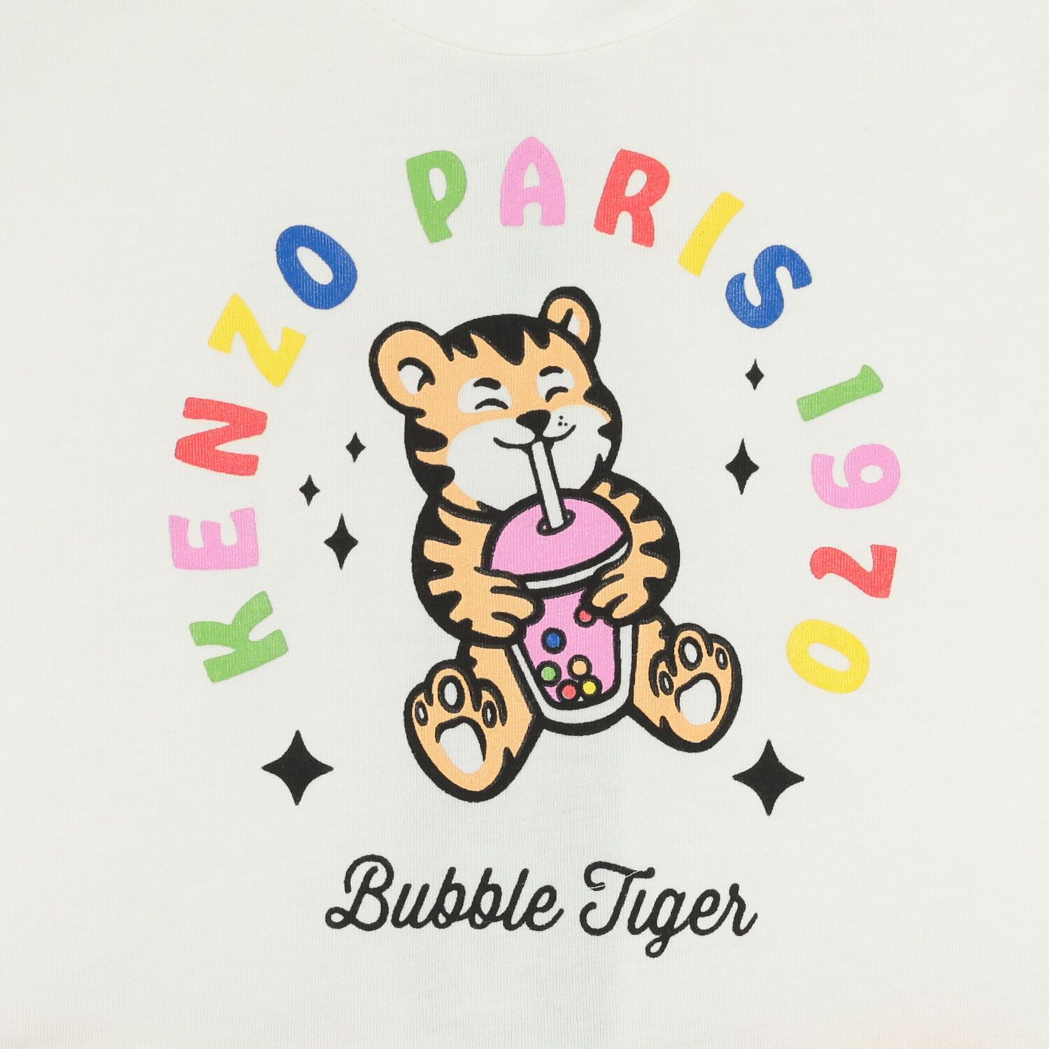Younger Girls Ivory Bubble Tiger Dress, 1, hi-res