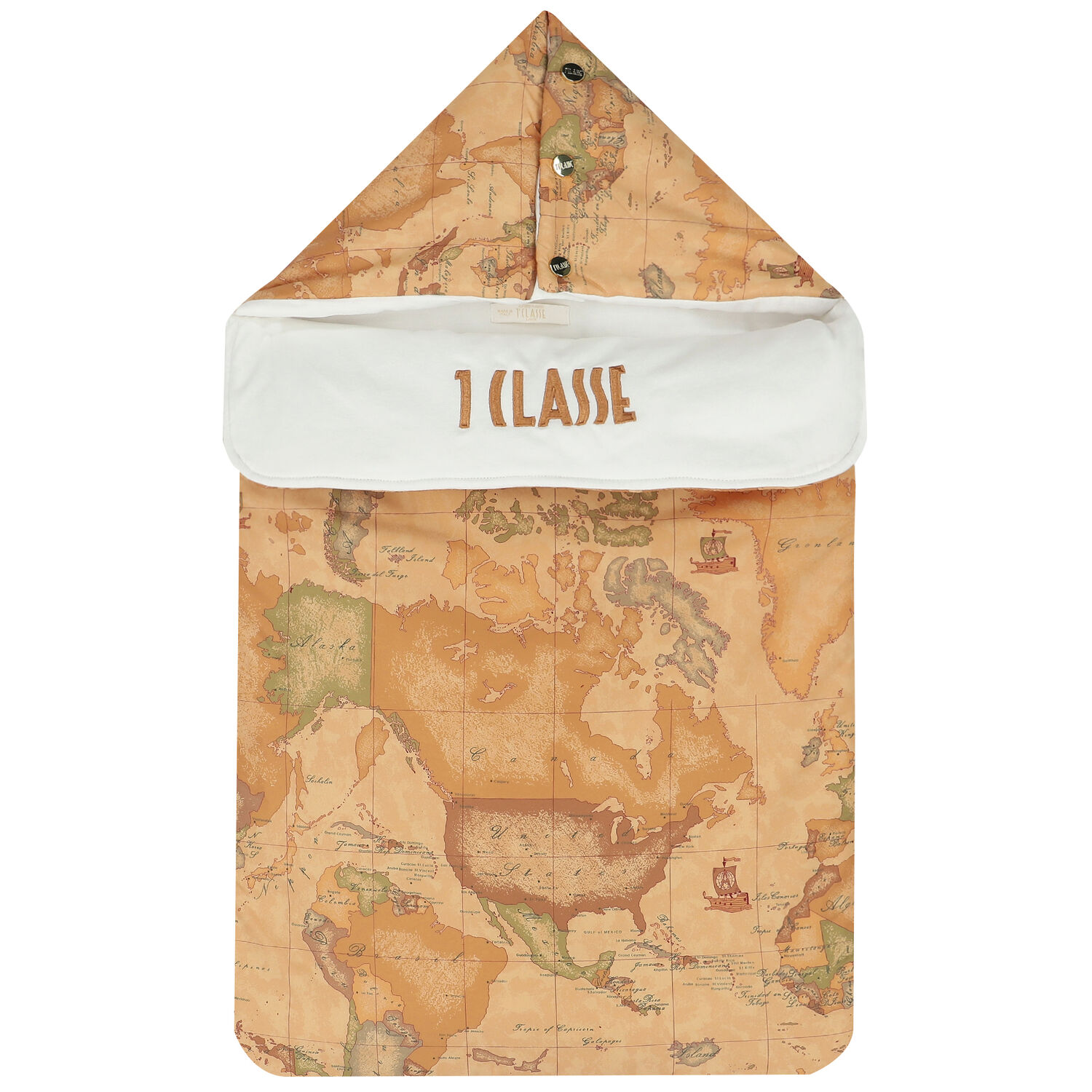 مدس بطبعة خريطة باللون البيج والعاجي, 2, hi-res