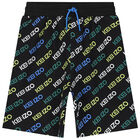 Boys Black Logo Shorts, 1, hi-res