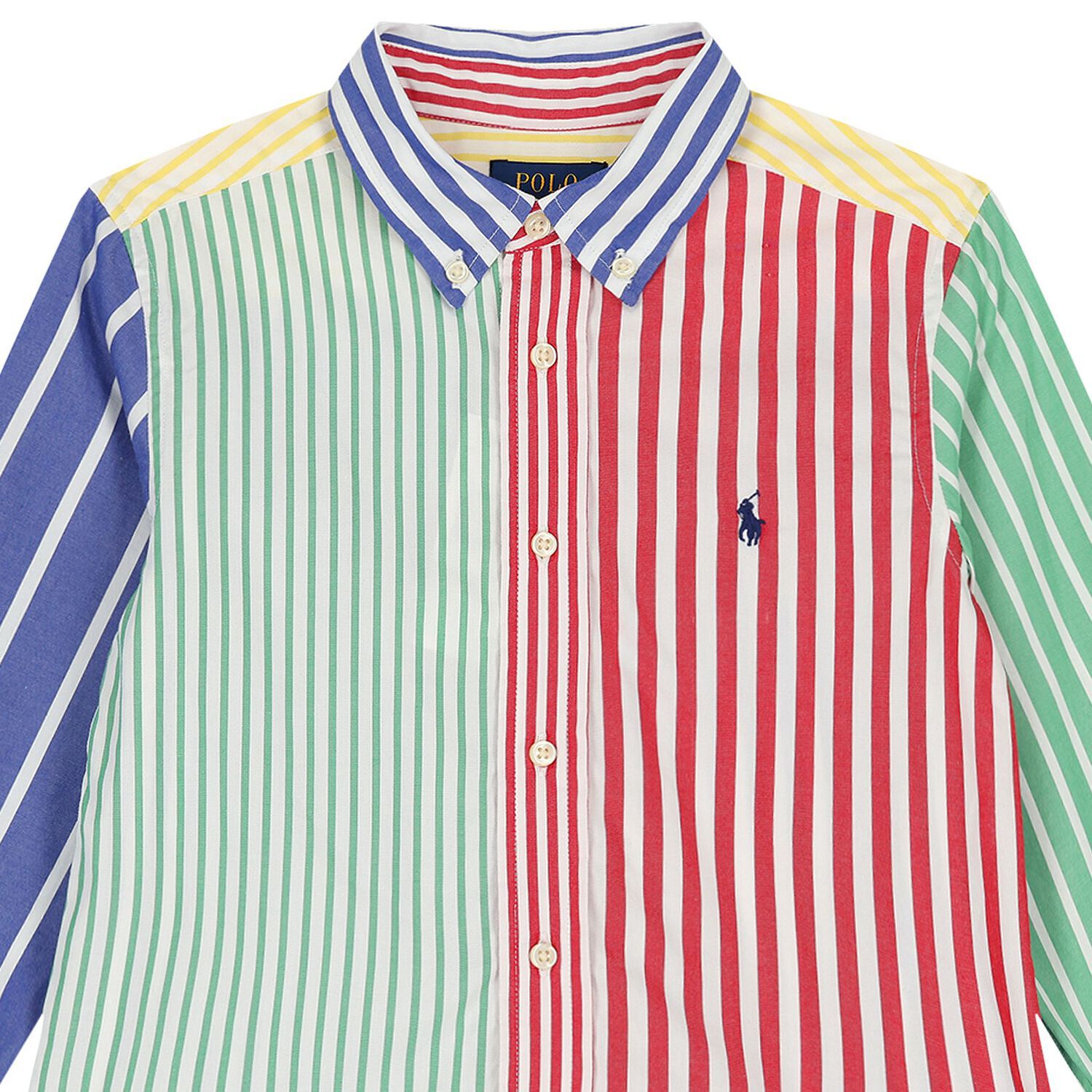 Boys Multi-Coloured Striped Logo Shirt, 1, hi-res image number null