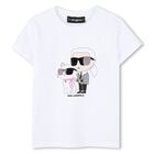 Girls White Ikonik Karl & Choupette T-Shirt, 1, hi-res
