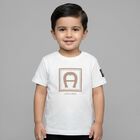 Younger Boys White Logo T-Shirt, 2, hi-res