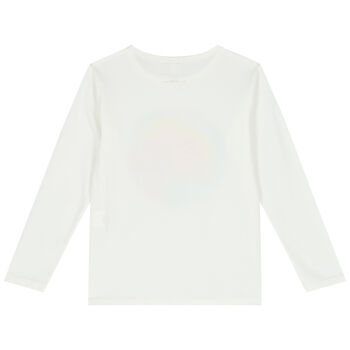 Girls Ivory Logo Long Sleeve Top