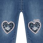 Baby Girls Blue Heart Denim Jeans, 1, hi-res