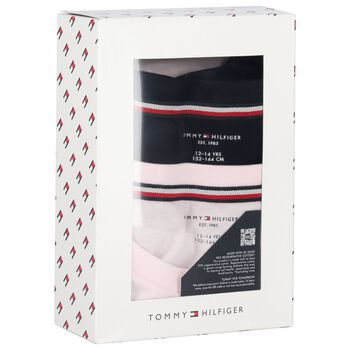 تيشيرت بنات من القطن  بالشعار باللون الوردى والكحلى ( 2 قطعه ) 