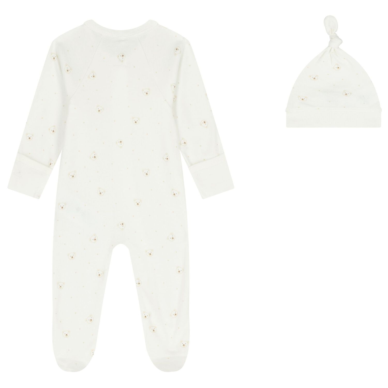 White Teddy Bear Babygrow Set, 1, hi-res