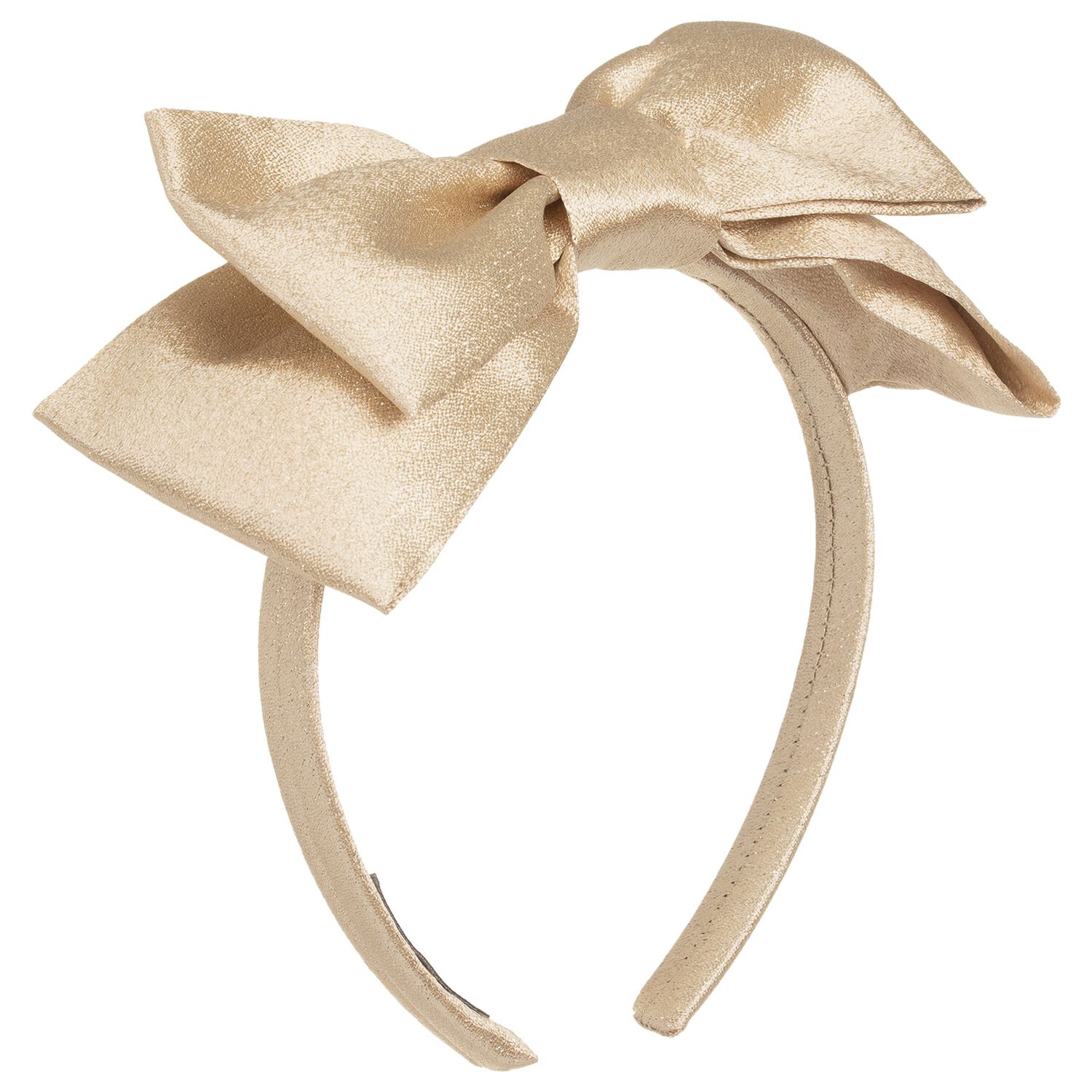 Girls Gold Bow Headband, 1, hi-res