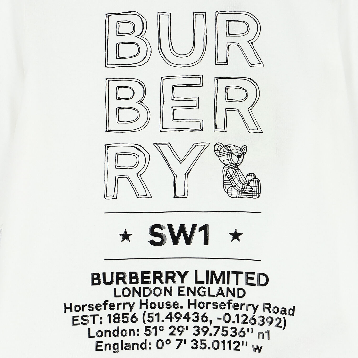 تيشيرت قطن بالشعار باللون الأبيض, 1, hi-res