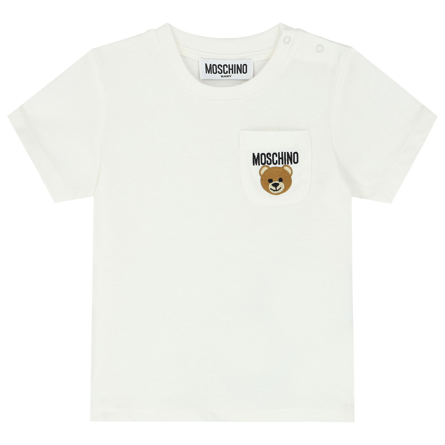 White Teddy Bear Logo T-Shirt, 1, hi-res