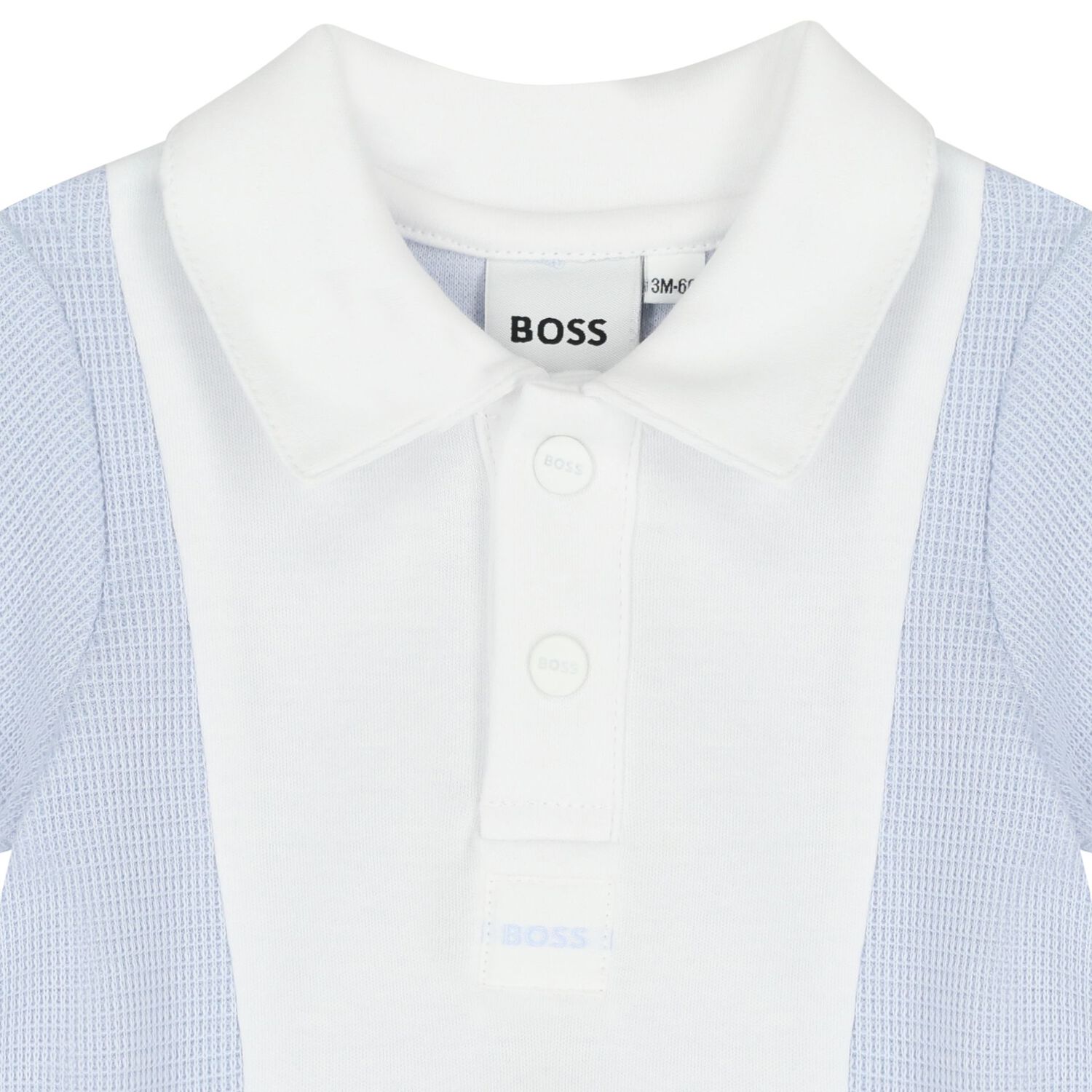 Baby Boys White & Blue Romper, 1, hi-res