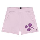 Girls Purple Logo Shorts Set, 1, hi-res