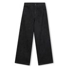 Girls Black Logo Denim Jeans, 1, hi-res